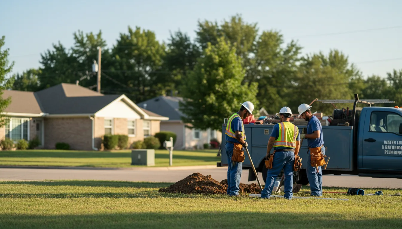 Residential water line and bathroom plumbing service in Monroeville, NJ